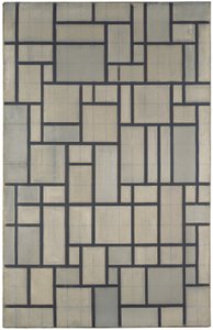 Izgara 2 ile kompozisyon by Piet Mondrian