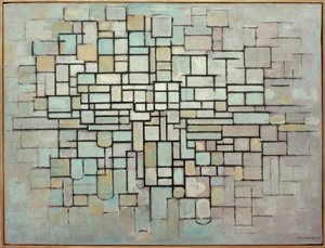 Bileşim No. II; Çizgiler ve renk ile kompozisyon by Piet Mondrian