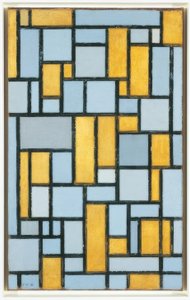 Piet Mondrian (1872–1944), Gri ve Koyu Sarıda Kompozisyon, 1918 by Piet Mondrian