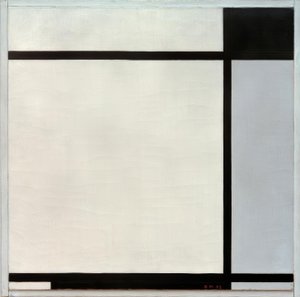 Tablo No.II, siyah ve gri ile by Piet Mondrian