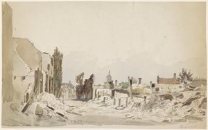 Haziran 1870 yangınından sonra Bodegraven'deki kalıntılar by Piet Schipperus