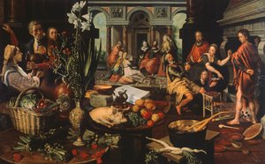 Martha ve Meryem'in Evinde İsa, Pieter Aertsen (1507 veya 1508 -1575) by Pieter Aertsen