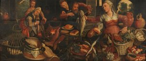 mutfak sahnesi by Pieter Aertsen