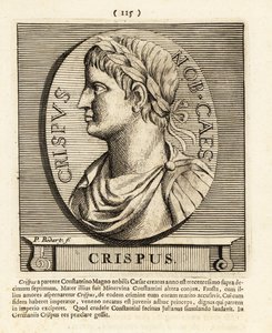 Flavius Julius Crispus, Roma İmparatoru Konstantin Gre, 1724'ün oğlu (gravür) by Pieter Bodart
