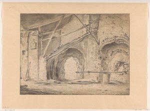 Kapı ve merdiven ile iç by Pieter Bodding van Laer
