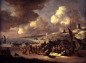 Scheveningen Sahili (panelde yağ)