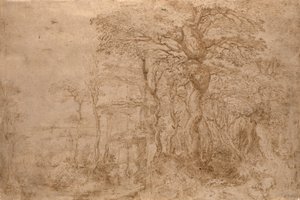 Beş Ayılı Sylvan Manzarası by Pieter Bruegel the Elder