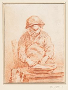 baba, yiyen çocuk, ile, kedi by Pieter Christoffel Wonder