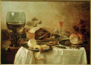 Pate ile natürmort by Pieter Claesz