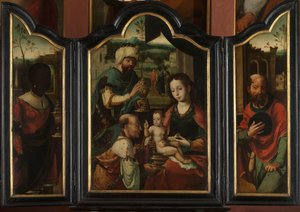 Magi'nin Hayranlığı ile Üç Parçalı by Pieter Coecke van Aelst (I) (workshop of)
