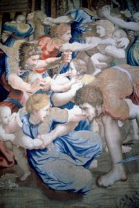 Masumların Katliamı'nı tasvir eden bir duvar halısının detayı, c.1520-31 (yün ve ipek) by Pieter Coecke van Aelst