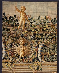 Vertumnus ve Pomona: Vertumnus bir balıkçıya dönüştü, yaklaşık 1550 (altın, yün ve ipek) by Pieter Coecke van Aelst