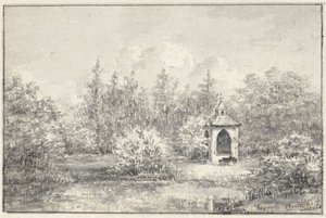Ağaçların arasında bir ev ile Leiduin parkında görüntüleyin by Pieter Ernst Hendrik Praetorius