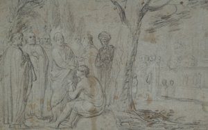 Kör Adamı İyileştiren Mesih (rekto); Venüs ve Aşk Tanrısı (karşı) by Pieter Fransz. de Grebber