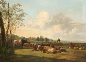 Sığır ile manzara by Pieter Gerardus van Os