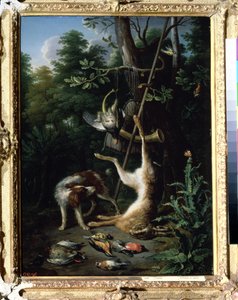 "Av Köpeği ve Av Kuşları" (Köpek Ve Av Kuşları) Tablosu Peter Gysels (1621-1691) 17. Yüzyıl. Puşkin Müzesi, Moskova by Peeter Gijsels