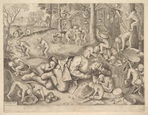 Maymunlar Tarafından Soyulan Tüccar, 1562 by Pieter Heyden van der