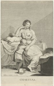 çocuklu anne Hayır kurumu (nesne üzerindeki başlık) by Pieter Holsteyn (II)