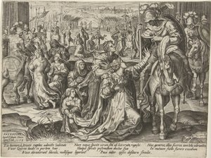 Sabinler ve Romalılar arasındaki uzlaşma Roma tarihinden tasvirler (dizi başlığı) by Pieter Jalhea Furnius