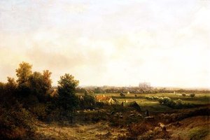 Haarlem yakınlarında bir Çoban ve Sürüsü by Pieter Lodewijk Francisco