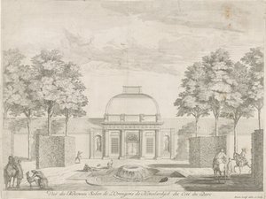 Parktan görülen Honsellersdijk Orangery, Vue du Nouveau Salon de l