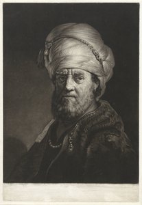 Türban giyen bir adamın portre büstü