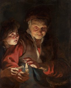 Yaşlı kadın ve mumlu çocuk, c. 1616-1617.