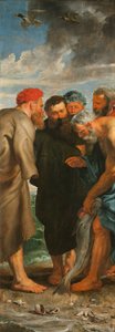 Üçlü Balıkların Mucizevi Taslağı, sol panel, 1618-1619. by Pieter Paul Rubens