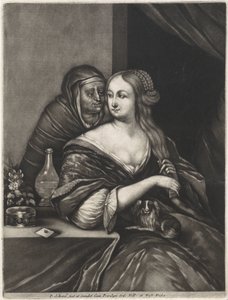 Genç kadın ve çöpçatan by Pieter Schenk (I)