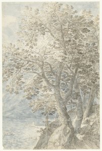 Dik bir kaya duvarındaki ağaçlar by Pieter Stevens (I)