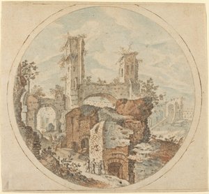 Roma Harabeleri Arasında Gezginler by Pieter Stevens