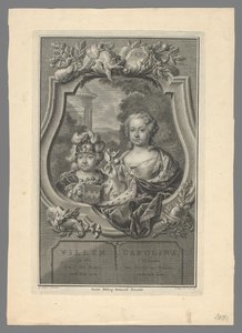 Orange-Nassau Prensi William V ve Orange-Nassau Prensesi Carolina'nın portresi by Pieter Tanjé