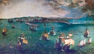 Napoli körfezinde savaş by Pieter Bruegel the Elder