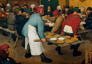 Balayı detayı. Bir tepside tabaklar. Pieter Bruegel (veya Bruegel veya Brueghel veya Brueghel) tarafından yapılan resim, eski (1525-1569) söyledi. by Pieter Bruegel the Elder
