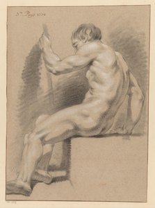 Oturan Erkek Çıplak, Yan Görünüm (3. Ödül 1770) by Pieter Wagenaar (II)