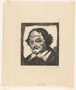 Joost van den Vondel'in portresi by Pieter Willem van Baarsel (signed by artist)