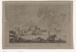 İnekler ile çiftlik by Pieter de Goeje