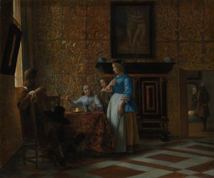 Zarif Bir Ortamda Boş Zaman, yakl. 1663-65. by Pieter de Hooch