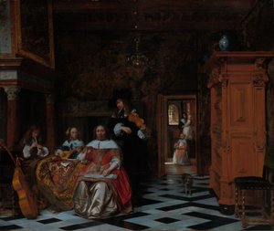 Müzik Çalan Bir Ailenin Portresi by Pieter de Hooch