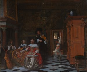 Müzik Çalan Bir Ailenin Portresi, 1663 by Pieter de Hooch
