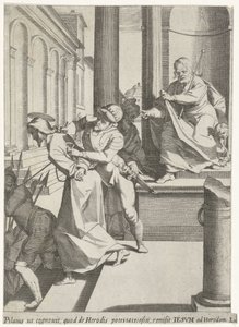 Mesih, Pilate Passion of Christ tarafından Hirodes'e gönderilir (dizi başlığı) Passionis et resistionis (dizi başlığı) by Pieter de Jode (I)