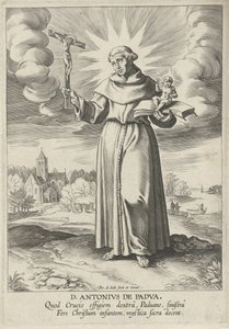 Padua Saint Anthony ile manzara by Pieter de Jode (I)