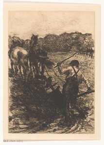 Çiftçi iki atlı çiftçi by Pieter de Josselin