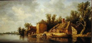 Nehir manzarası (gemide petrol) by Pieter de Neyn