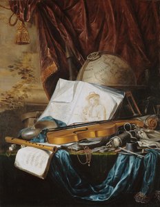 Müzik aletleri ile Natürmort, 1650.