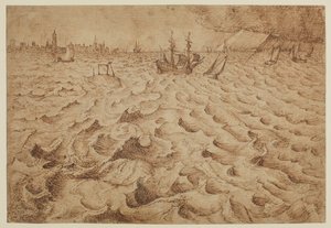 Anvers manzaralı Schelde Nehri üzerinde bir fırtına, 1562 - 1563 by Pieter Bruegel the Elder