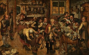 Köylü Avukatı (panel üzeri yağlıboya) by Pieter the Younger (after) Brueghel