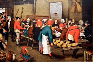Evora Müzesi. Brueghel, Genç Pieter (c.1564-1638). Düğün Bayramı (veya Köylü Düğünü)