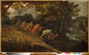 Kör körün önderidir. Pieter Bruegel tarafından yapılan resim, gençlerin (veya Pierre Breugel veya Peter Brueghel veya Breughel) (1564-1638 dolaylarında), ahşap üzerine yağlı olduğunu söyledi. Flaman ilkel sanatı