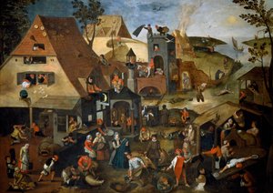 Hollanda Atasözleri, c.1559 (panelde yağlı boya)